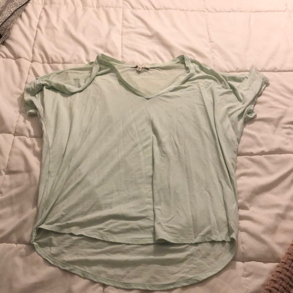 Express Light Blue, Open Shoulder High-Low Tee